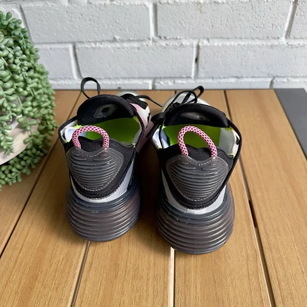 Nike Air Max 2090 Lotus Pink Volt Black Running Sneakers CW4286-100 Women Sz 9